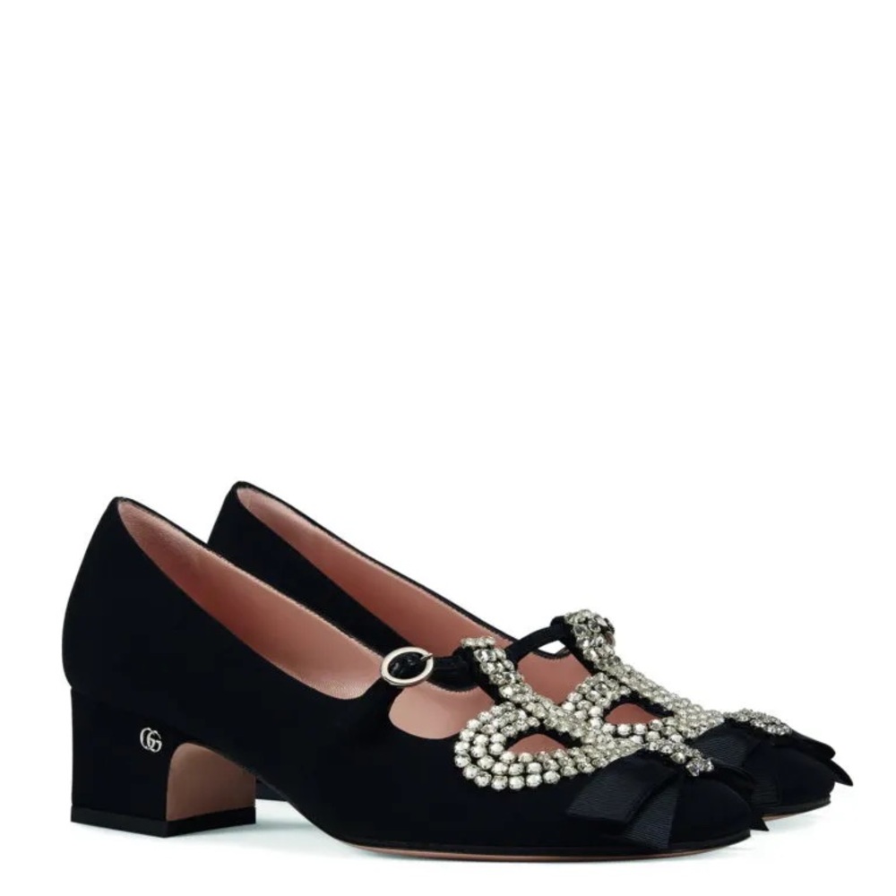 Gucci Crystal-Embellished Mary Janes